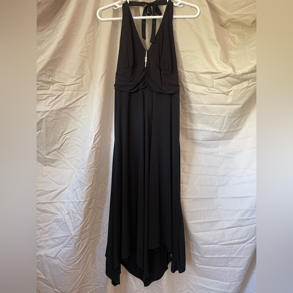 Black halter hi-low Cocktail Dress | Women’s 16W